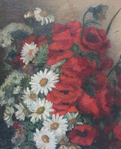 null BOUQUET OF FLOWERS__
Oil on canvas signed and dated lower right: Chopin ?__
55...