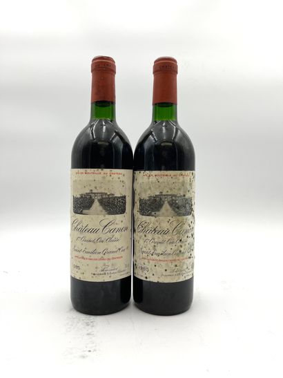 2 bottles CHÂTEAU CANON 1985 1er GGCC (B)...