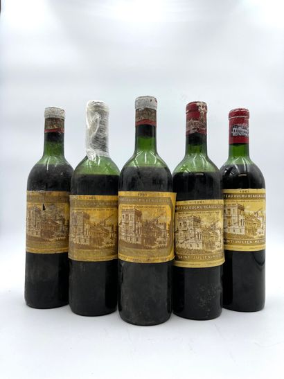 null 5 bottles CHÂTEAU DUCRU-BEAUCAILLOU 1961 2nd GC Saint-Julien
(N. he to b, E....