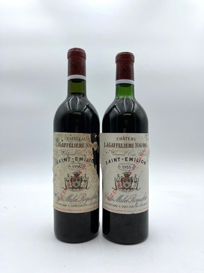 2 bottles CHÂTEAU LA GAFFELIÈRE NAUDES 1955...