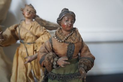 null FOUR NAPOLITAN SANTONS in wood and terracotta. 
18th - 19th century 
H : 21...