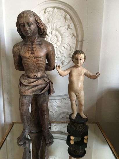 null SAINT SEBASTIEN et l'ENFANT JESUS en bois sculpté et polychromé.
XVIIe siècle
H...