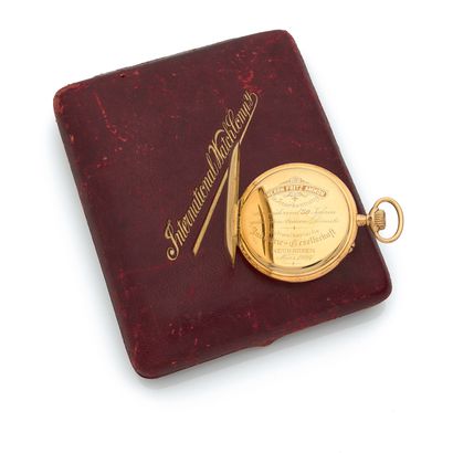 null GOUSSET 
IWC with box.
Circa: 1924. 
Elegant pocket watch. Round case in yellow...