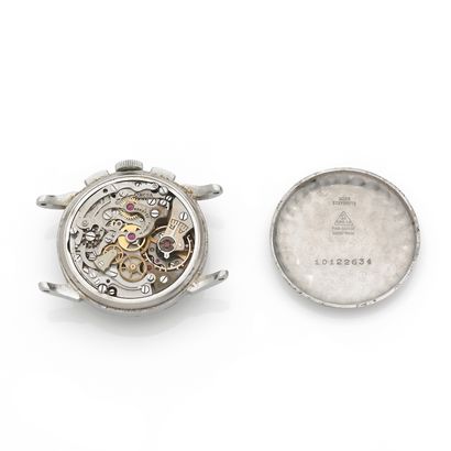 null OMEGA
27 Chro.
Circa: 1940.
Steel chronograph watch. Round case, clipped back,...
