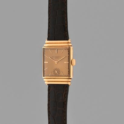 null PATEK PHILIPPE
Art deco.
Ref: 256851. 
Circa 1940. 
Pink gold 750/1000 rectangular...