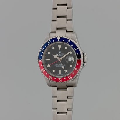 null ROLEX
GMT-MASTER II called "Pepsi".
Ref : 16710.
Circa: 2006.
Steel wristwatch...