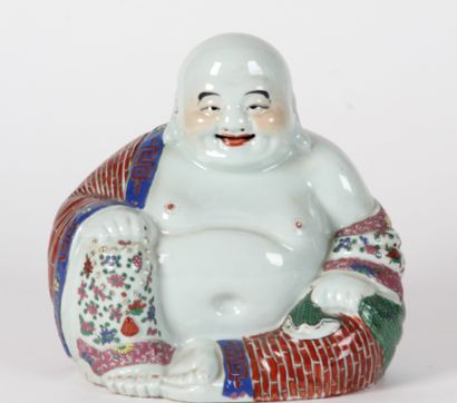 CHINE, XXe siècle
Sujet en porcelaine polychrome,...