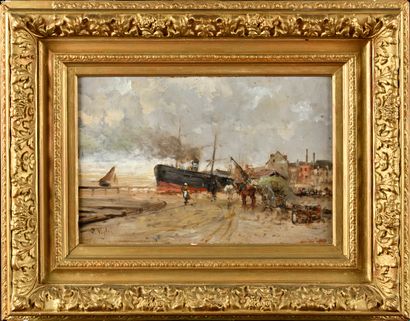 Paul VOGLER (1852-1904)
Animated port
Oil...