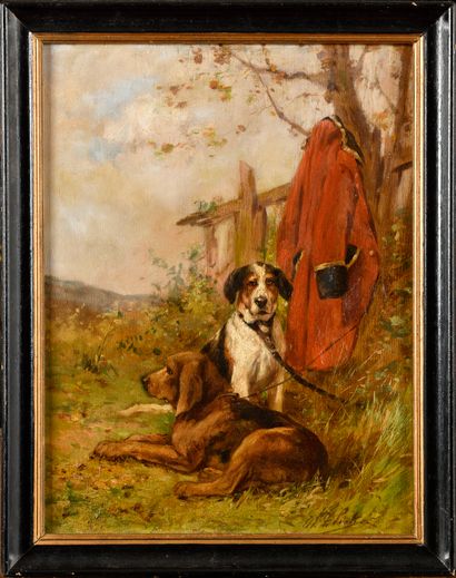 null Olivier Charles DE PENNE (1831-1897)
Les chiens de chasse au repos
Huile sur...