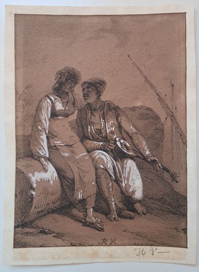 HORACE VERNET (FRA/ 1789-1863)
Oriental couple
Lithograph...