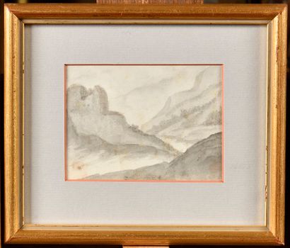 null Aurore DUPIN dite George SAND (1804-1876) 
Paysage de montagne
Aquarelle
7,5...