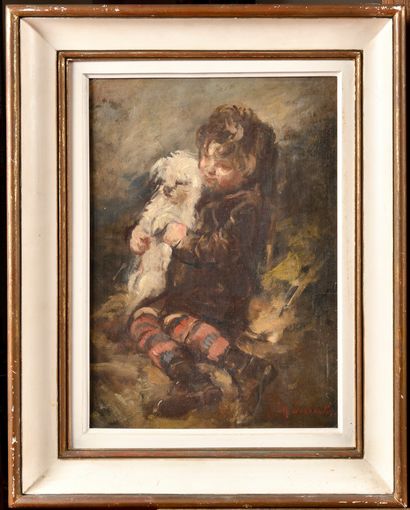 null Marcellin-Gilbert DESBOUTIN (1823-1902)
Enfant au chien (André Desboutins ?)...