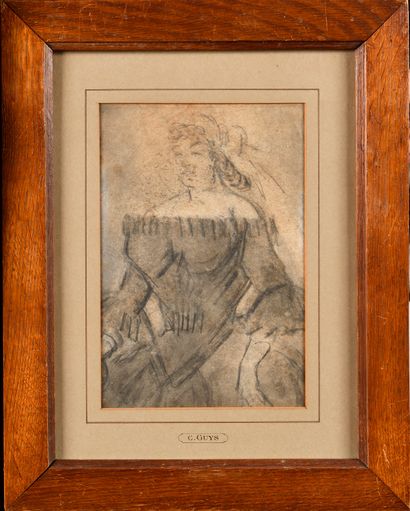 null Constantin GUYS (1802/05-1892) 
Lorette
Dessin au crayon noir et lavis
23 x...