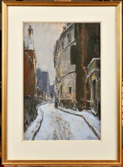 null Pierre Jacques PELLETIER (1869-1931)
Rue sous la neige
Pastel
Signé en bas à...