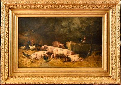 Alexandre DEFAUX (1826-1900)
Poules et cochons...