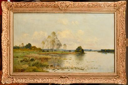 null Charles MARECHAL (1865-c.1931)
Paysage de marais
Huile sur toile 
Signé en bas...