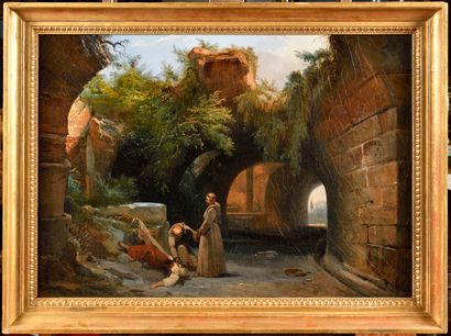 null Jean-Charles-Joseph REMOND (1795-1875)
Découverte dans le Colisée 
Huile sur...