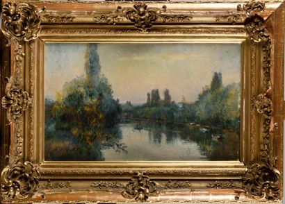 null ALBERT LEBOURG (1849-1928)

Barques sur la Seine

Huile sur toile

Signé en...