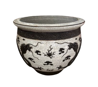 CHINE 
Cache-pot en porcelaine de Nankin...