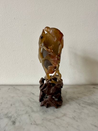 null CHINE
Vase en agate beige veiné de rouille et brun, sculpté en forme d’une fleur...