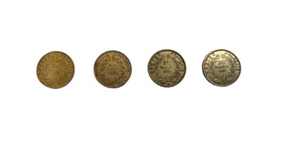 null FRANCE
4 pièces de 20 francs or Napoléon tête nue
Poids : 25 g