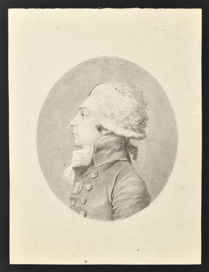 null JEAN-URBAIN GUERIN (1761-1836)
Oval view portrait in pencil on paper of Charles-Malo...