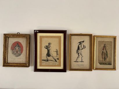 null Set of four revolutionary engravings:
- Le français d'autre-fois, color engraving,...
