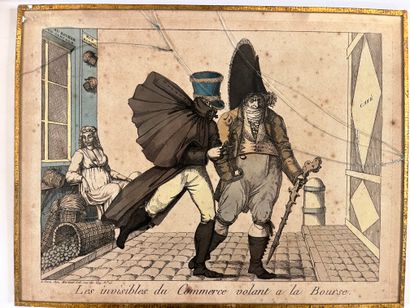 null Set of three revolutionary engravings: 

- Les invisibles du commerce volant...