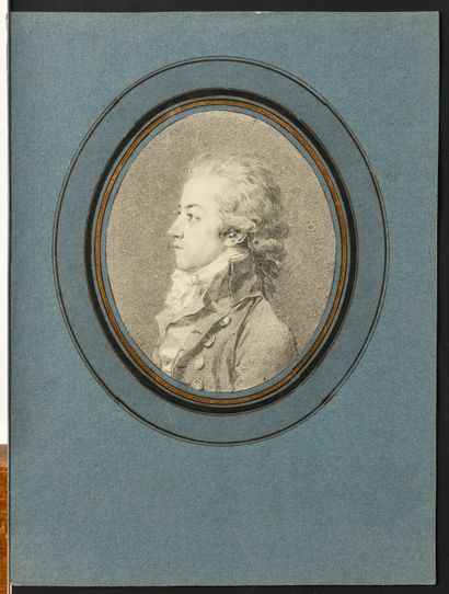 null JEAN-URBAIN GUERIN (1761-1836)
Oval view portrait in pencil on paper of Antoine-Pierre-Joseph-Marie...