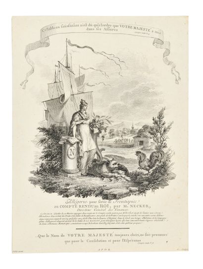 null [NECKER (Jacques). - Allegory to serve as a frontispiece to the Account rendered...