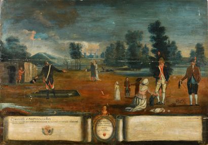 null French school of the end of the 18th century. 
"Large allegorical scene during...