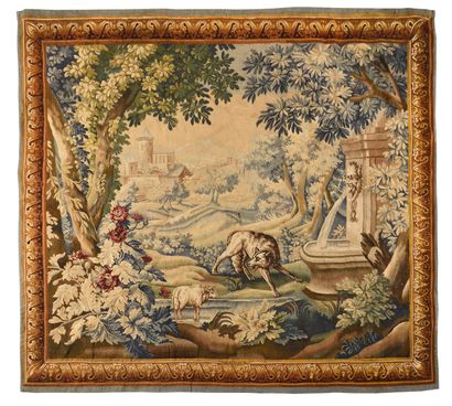 AUBUSSON
Tapestry decorated with a lake landscape...