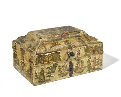 WIG BOX
in lacquered wood, decorated with...
