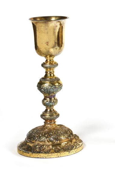 Gilt silver CALICE with knot decorated in...
