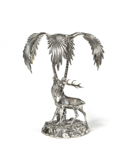 Metal PRESENTOIR decorated with stag and...