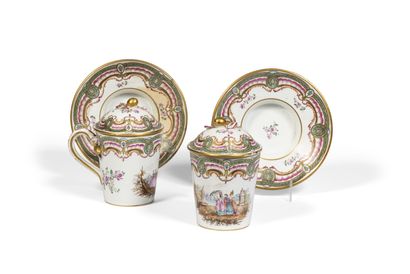 PAIR OF TREMBLING CUPS
In enameled hard porcelain...