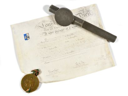 null [FABRE DE LAMARTILLIÈRE (Jean). - LOUIS XVIII. Piece signed "Louis" (secretary),...