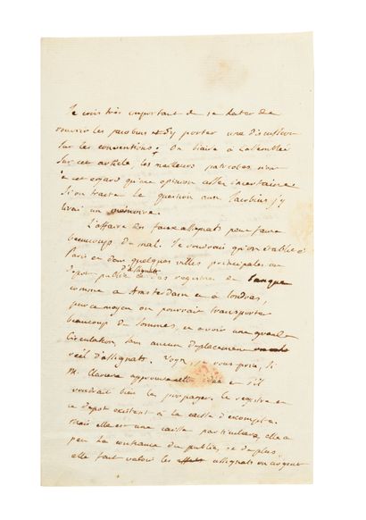 null CONDORCET (Jean-Antoine-Nicolas de Caritat de). Autograph letter to PIERRE BRISSOT....