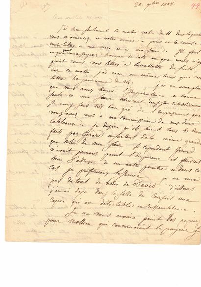 null BEAUHARNAIS (Eugène de). Autograph letter signed [to his secretary Étienne Méjan]....