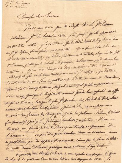 null SÉGUR (Philippe-Paul de). Autograph letter signed [to the naturalist Georges...