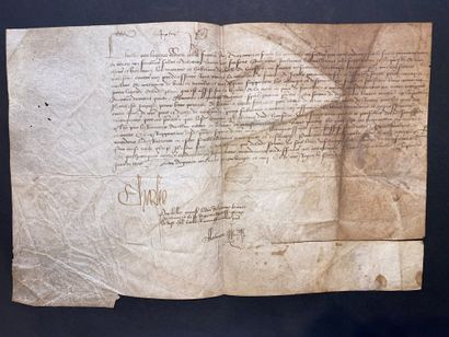 null CHARLES VIII. Document signed "Charles", addressed to the generals of Finance...