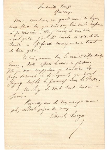 null ARAGON (Louis). Autograph letter signed to Denise Kahn. Paris, January 1924....