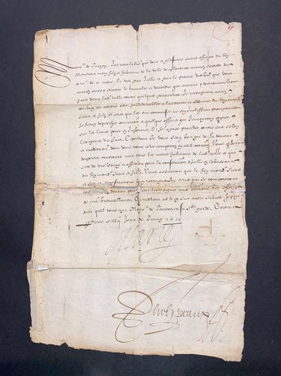 MARIE DE MÉDICIS. Letter signed 