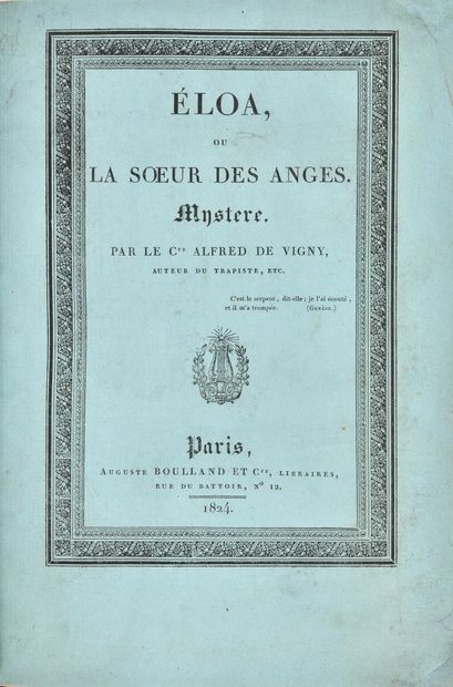 null VIGNY (Alfred de). Éloa, or the Sister of the Angels. Paris, Auguste Boulland...