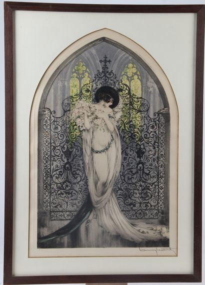 null LOUIS ICART (1888-1950)

« Elégante au bouquet de roses dans une chapelle »

Lithographie...
