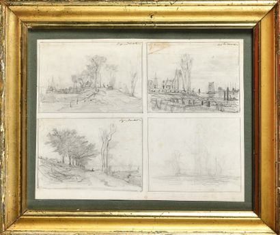 null Auguste ANASTASI (1820-1889)
Landscapes in Holland
Suite of ten pencil drawings,...