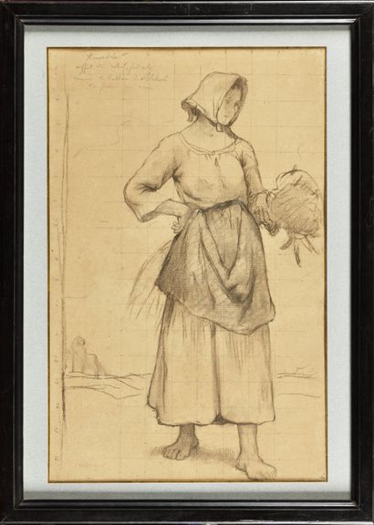 null Julien DUPRÉ (1851-1910)
Peasant Woman with Basket of Flowers
Pencil drawing...