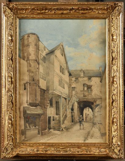 Ambroise BAUDRY (1838-1906)
Village street
Watercolor...