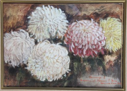  VU CAO DAM (VIETNAM-FRANCE/ 1908-2000)
Chrysanthemums, 1941
Ink on silk mounted... Gazette Drouot