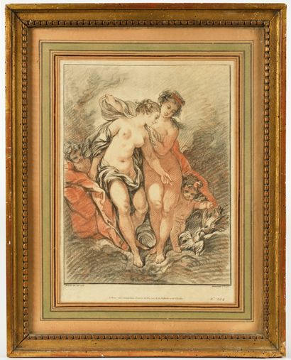 null François BOUCHER (1703-1770), d'après
Vénus au bain 
A Paris chez Demarteau,...